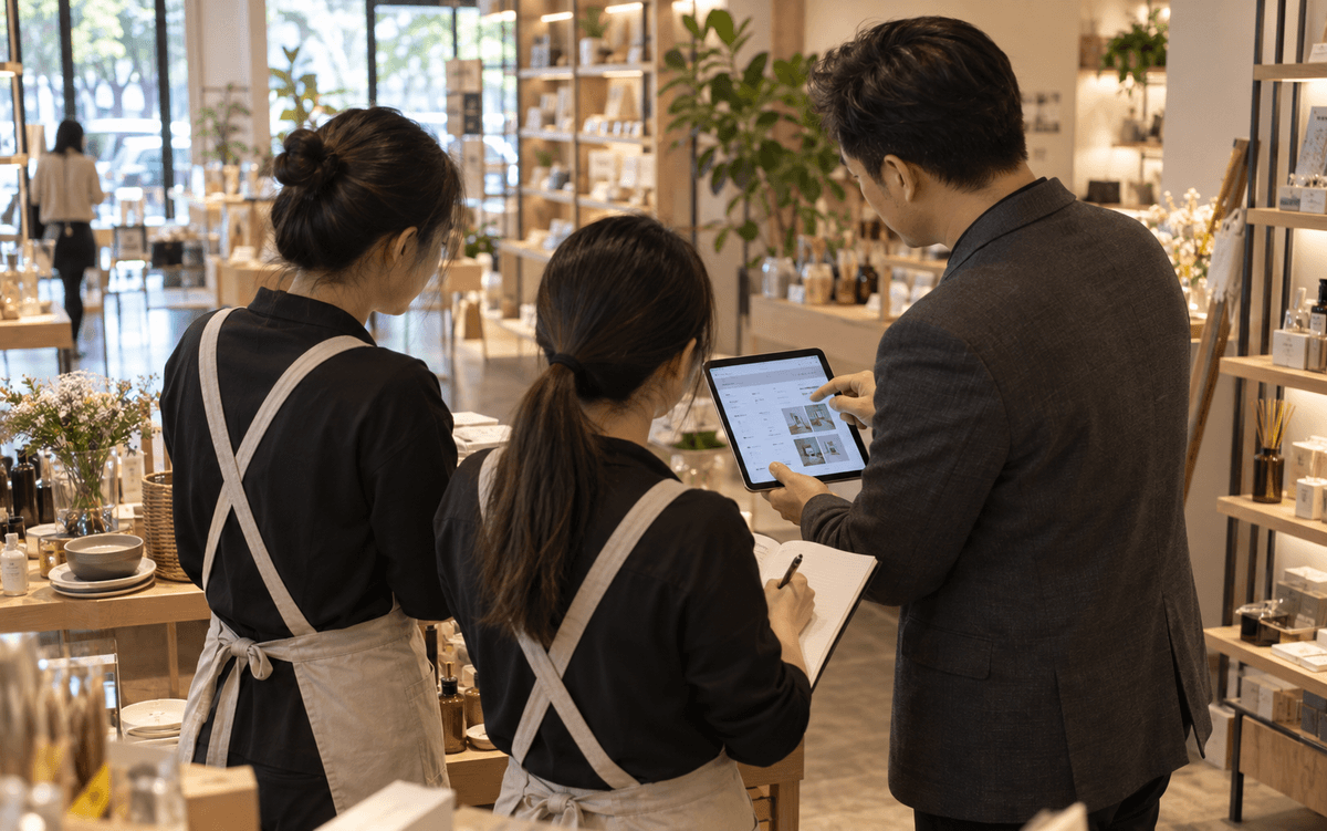 连锁门店现场通过平板查看客户跟进