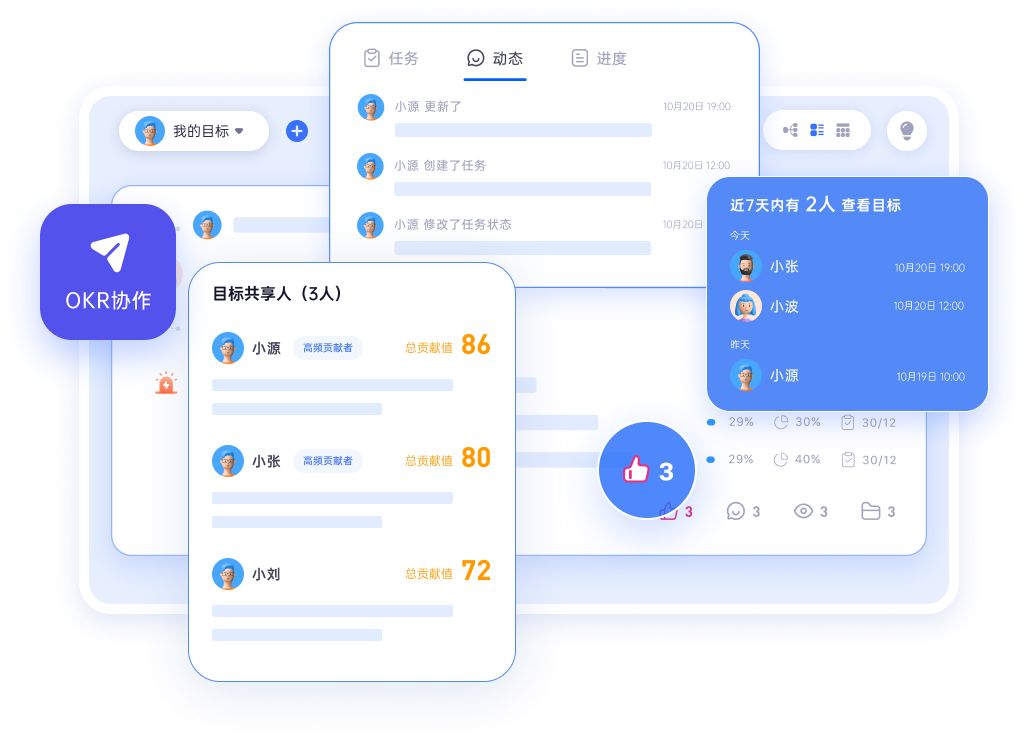 任务协作与动态记录界面